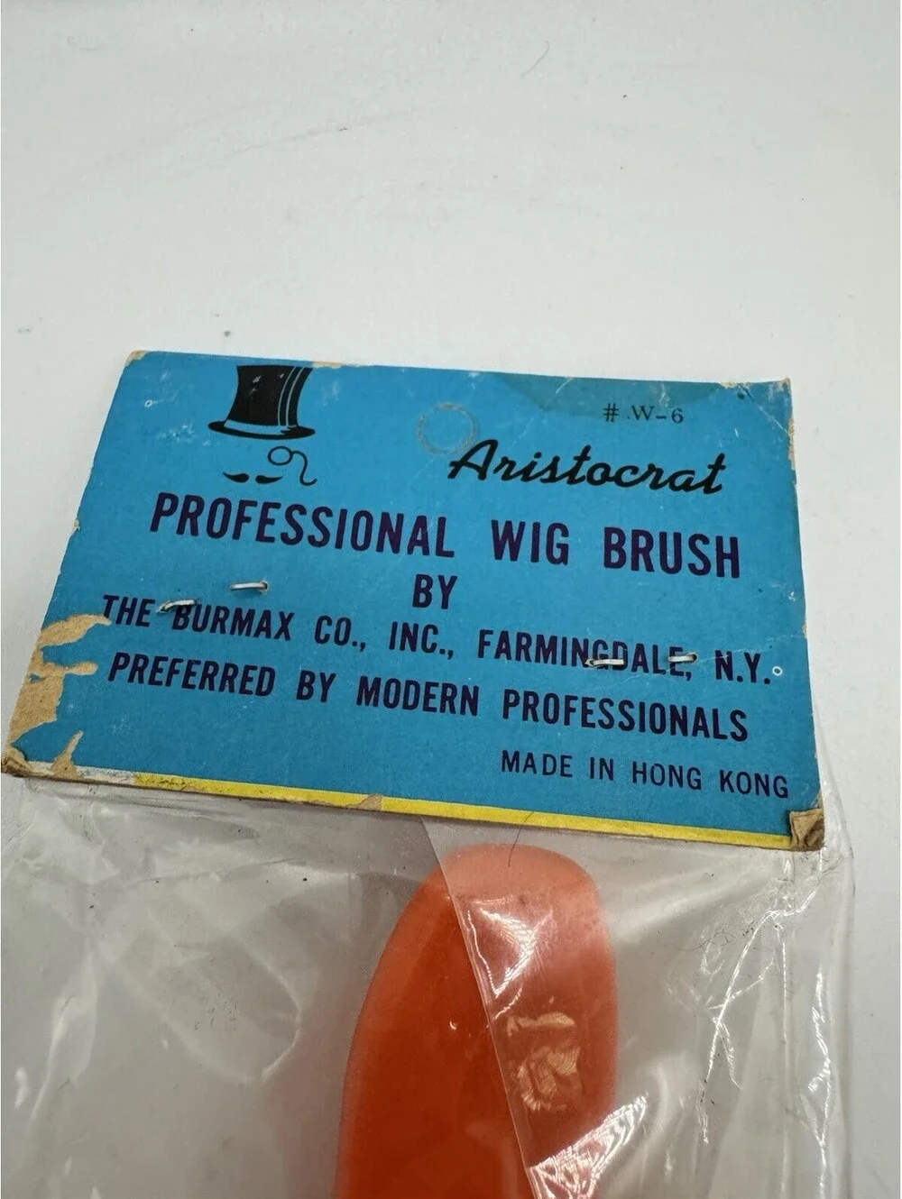 Vintage Aristocrat Professional Wig Brush - Orange Made In Hong Kong NOS
